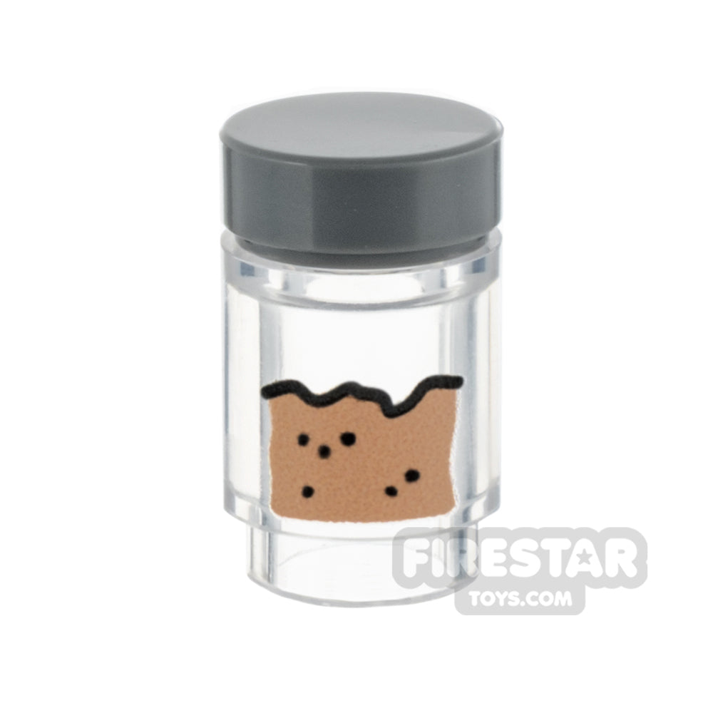 Custom Printed Brick 1x1 Jar of Dirt TRANS CLEAR